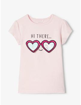 Camiseta Name it Gafitas Rosa Para Mini Niña