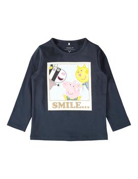 Camiseta Name it Peppa Pig Marino Para Bebe Niña