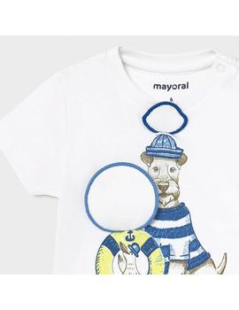 Camiseta Mayoral  M/c 'play' Perros Blanca Para Bebé Niño