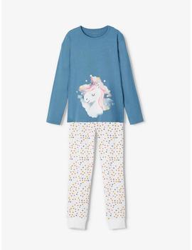 Pijama Name it Unicornio Azul Para Niña
