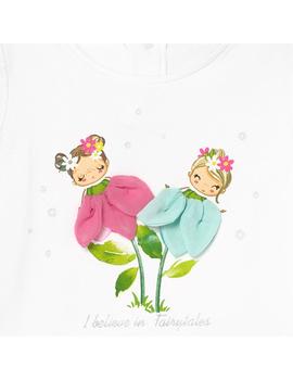 Camiseta Mayoral M/c Apliques Blanca Para Bebé Niña