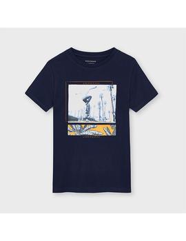 Camiseta Mayoral M/c 'tropical' Mar Para Niño