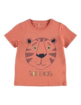 Camiseta Name it Tigre Naranja Para Niño