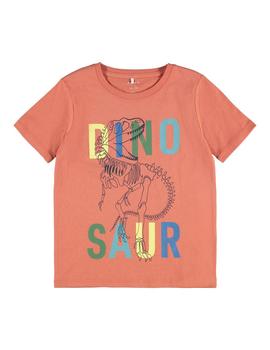 Camiseta Name it Dino Naranja Para Niño