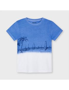 Camiseta Mayoral Dip Dye Azul Para Niño