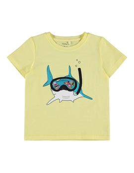 Camiseta Name it Tiburón Amarilla Para Niño