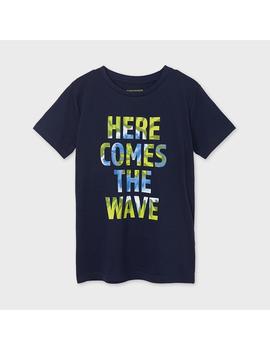 Camiseta Mayoral M/c 'wave' Mar Para Niño