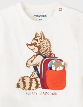 Camiseta Mayoral  M/l Play Mapache Nata Para Bebé