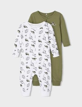 Pijamas Name it Dinos Verde Para Bebé