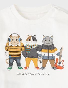 Camiseta Mayoral  M/l 'cat' Nata Para Bebé Niño