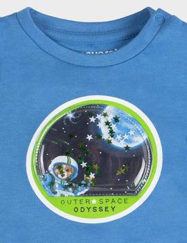 Camiseta Mayoral M/l play 'space' Añil Para Bebé
