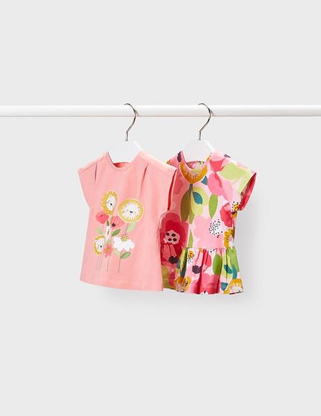 Camiseta Mayoral Flores Rosa Para Bebé Niña