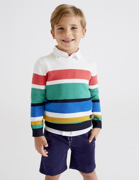 Jersey a rayas de colores para niño multicolor - Vertbaudet