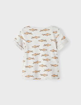 Camiseta Name it Tiburones Gris Para Niño