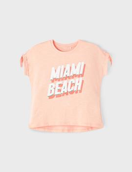 Camiseta Name it Miami Coral Para Niña