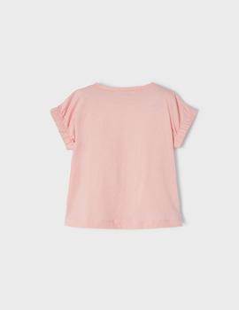 Camiseta Mayoral Relieve Chica Rosa Para Niña