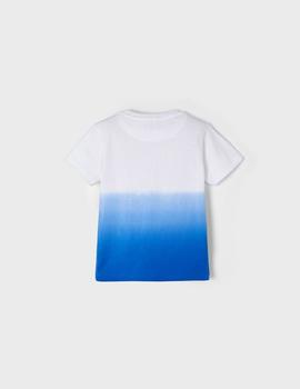 Camiseta Mayoral  M/c Dip Dye Cyan Para Niño