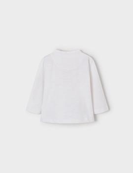 Camiseta Mayoral  M/l Cuello Pana Blanco Para Bebé Niño