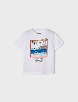 Camiseta Mayoral  M/c 'surf day' Blanco Para Niño