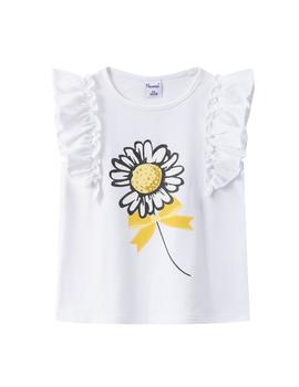 Camiseta Newness Margarita Blanca Para Niña