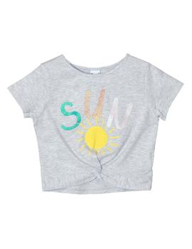 Camiseta Newness Sun Gris Para Niña