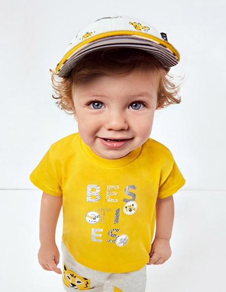 Camiseta Mayoral M/c 'besties' Amarillo Para Bebé