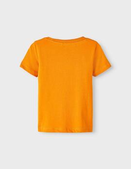 Camiseta Name it Moster Naranja Para NIño