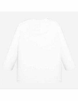 Camiseta Mayoral M/l 'car' Blanca Para Bebe Niño