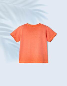 Camiseta Mayoral Animales Naranja Para Niño