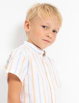 Camisa Mayoral Rayas Naranja Para Niño