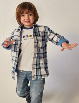 Camisa Mayoral Cuadros Azul Para Niño