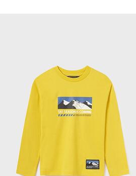 Camiseta Mayoral M/L Sky Season Amarillo Para Niño