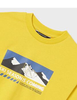 Camiseta Mayoral M/L Sky Season Amarillo Para Niño