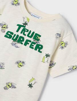 Camiseta Mayoral Surfer Beige Para Niño