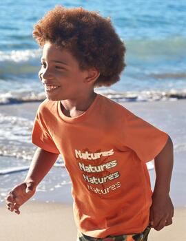 Camiseta Mayoral Letras Naranja Para Niño