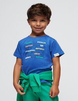 Camiseta Mayoral Letras Azul Para Niño
