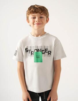 Camiseta Mayoral Stronger Blanco Para Niño