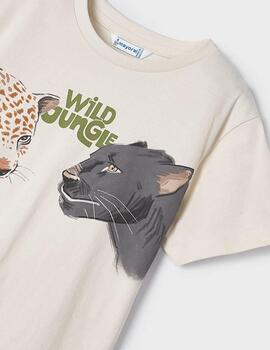 Camiseta Mayoral Animal Beige Para Niño