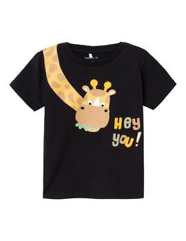 Camiseta Name It HI YOU Girafa Negro Para Niño