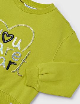 Sudadera Mayoral Corazón Verde Para Niña