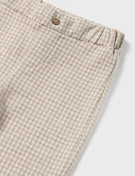 Pantalón Mayoral Cuadros Beige Para Bebé