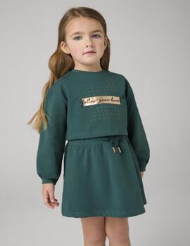 Vestido Mayoral Dos Piezas Verde Para Niña