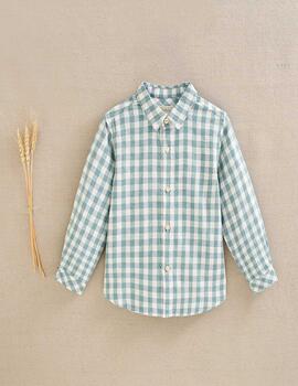 Camisa Dadati Cuadros Verde Para Niño