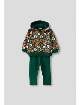 Chandal Strret Monkey Flores Verde Para Niña