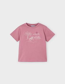 Camiseta Mayoral Palmeras Rosa Para Niño