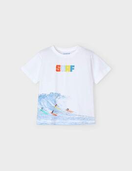 Camiseta Mayoral Surf Blanca Para Niño