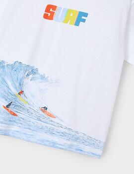 Camiseta Mayoral Surf Blanca Para Niño