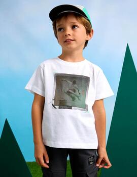 Camiseta Mayoral Skete Blanco Para Niño