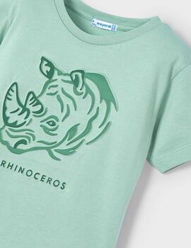 Camiseta Mayoral Verde Agua Rinoceronte Para Niño