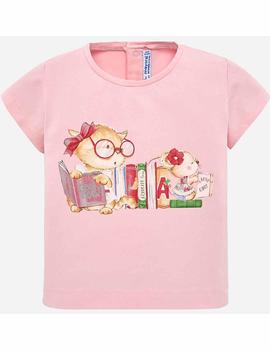 Camiseta Mayoral m/c Libros Rosa Para Niña